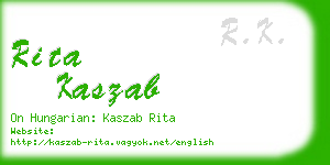 rita kaszab business card